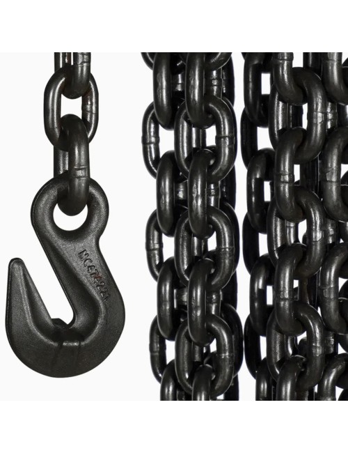 BLACK LINK CHAIN WITH HOOK 10 MM x 6.50 MTR