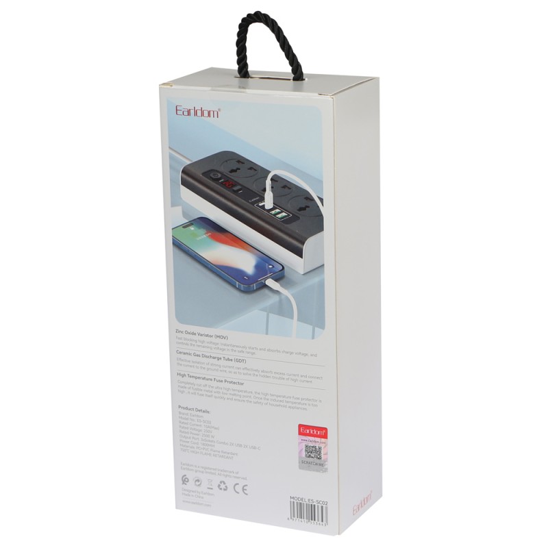 SC02 POWER SOCKET 2500W 3SOCKET 2USB -C+2