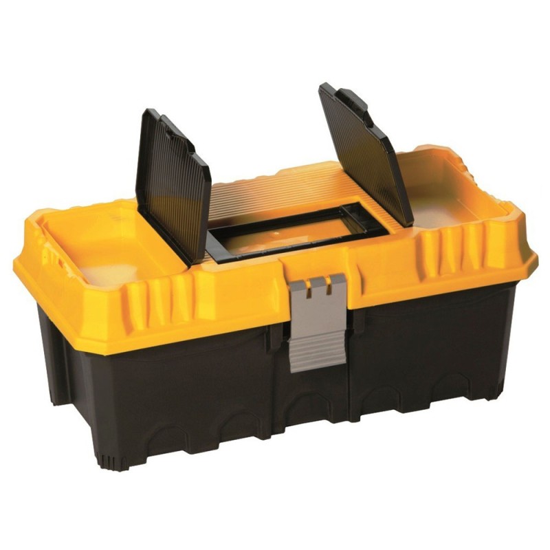 A x .02 PLASTIC TOOL BOX W/ ALUM. LATCHES 16"