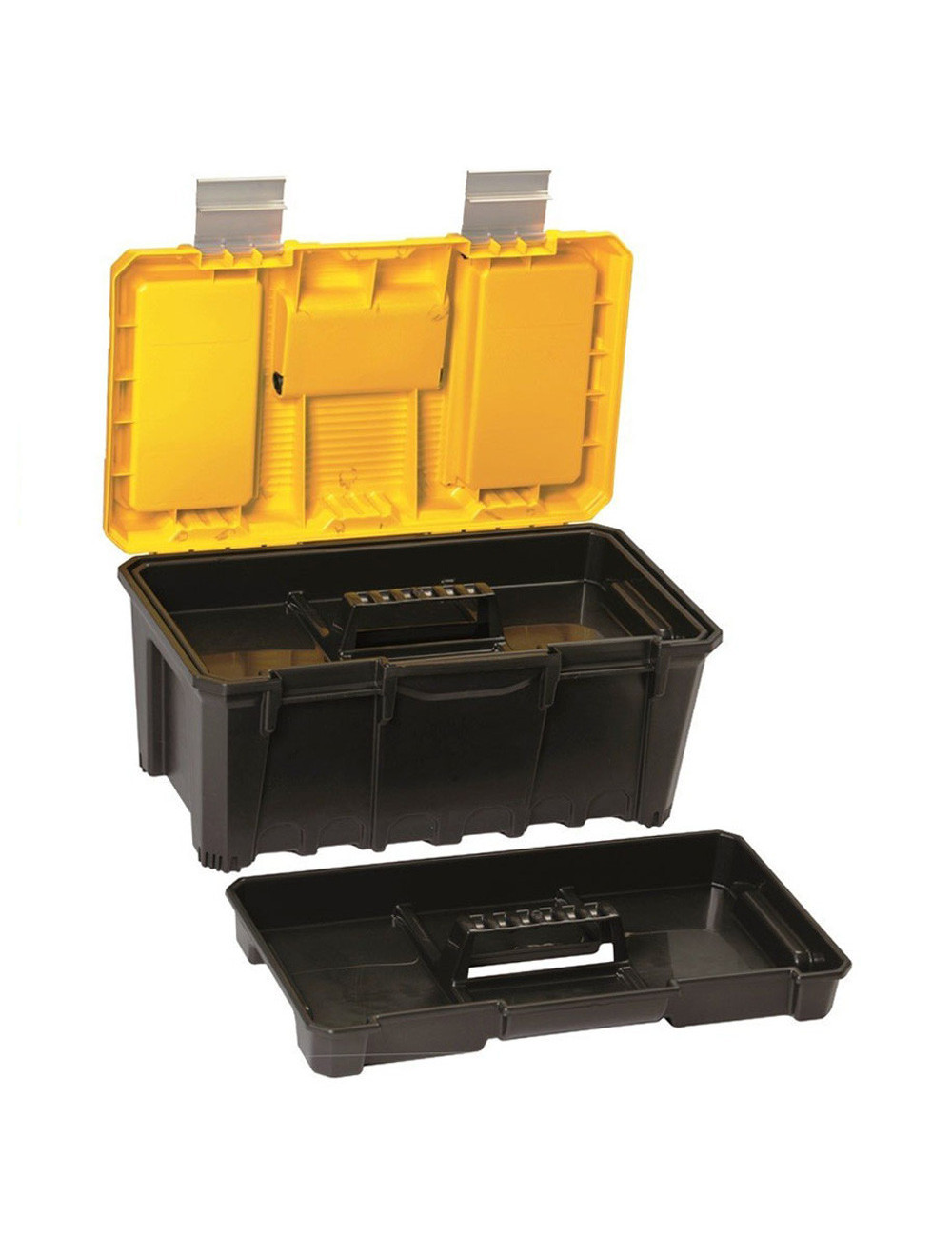 A x .03 PLASTIC TOOL BOX W/ ALUM. LATCHES 19"