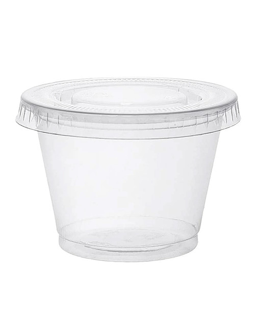 2oz علبة صوص شفاف مدور