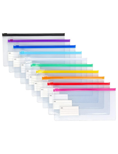 Transparent folder with zipper