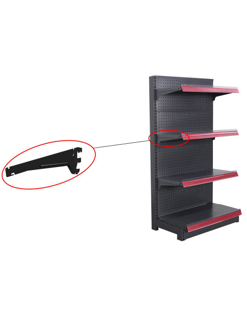 BRACKET FOR S-03 SINGLE SIDE SUPERMARKET SHELF 4 LAYERS MATT BLACK 1200X680X2500