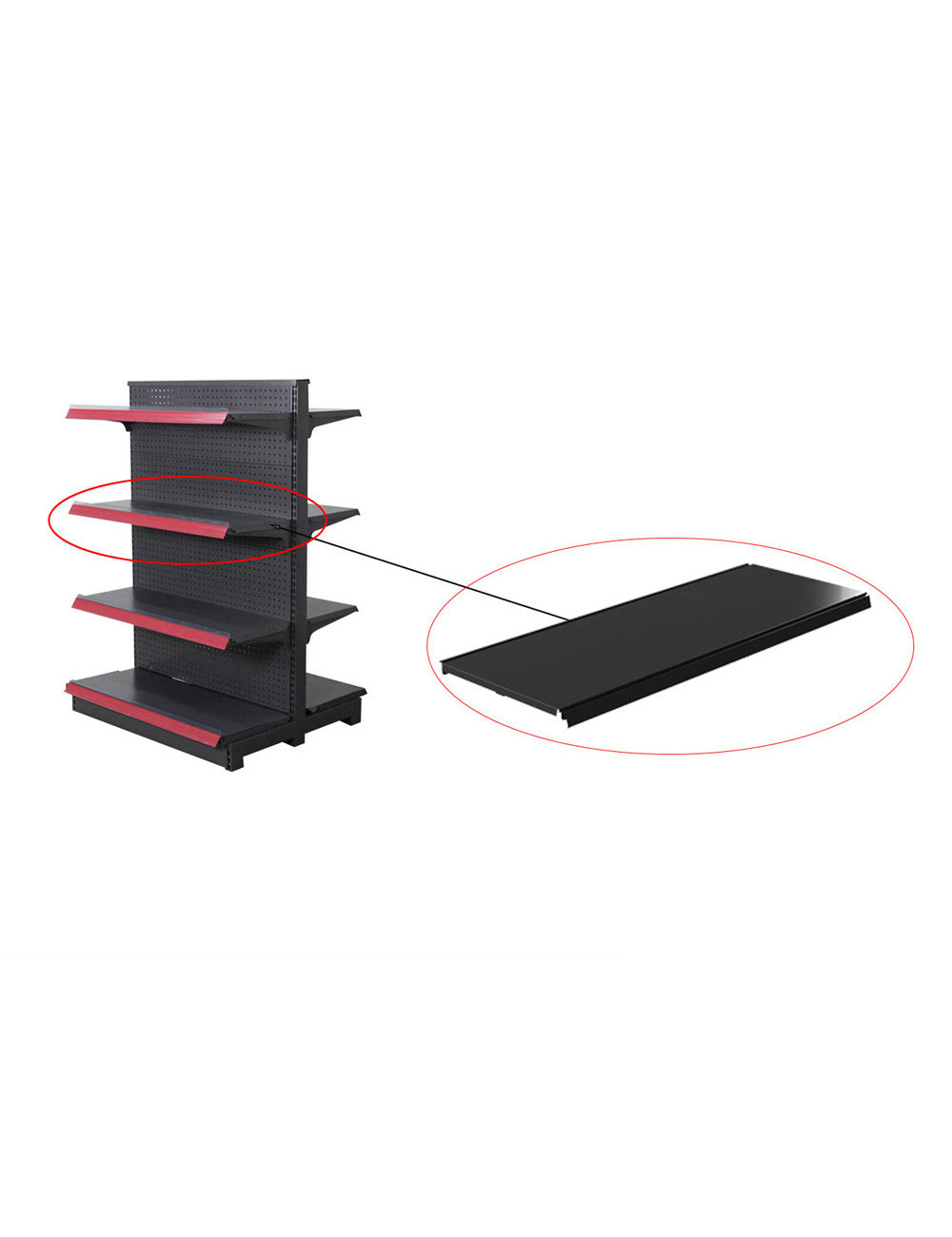 UPPER PANEL 400MM FOR S-03 SINGLE SIDE SUPERMARKET SHELF