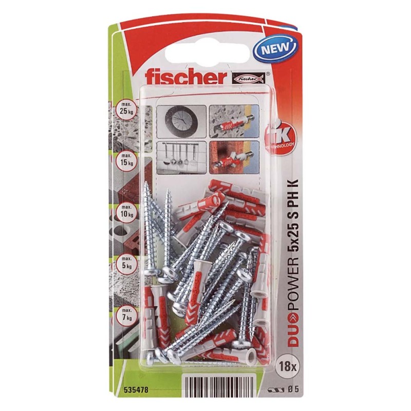 فيشر ديوباور مع برغي 5X25 S K NV 18x(535478)