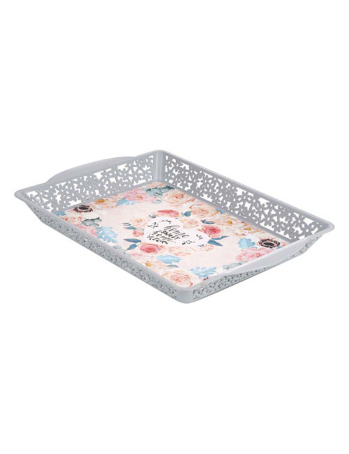 3444 PATTERNED TRAY صينية تقديم بلاستيك مزخرفة H.D