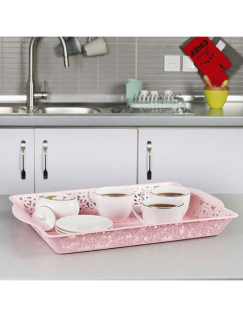 3444 PATTERNED TRAY صينية تقديم بلاستيك مزخرفة H.D