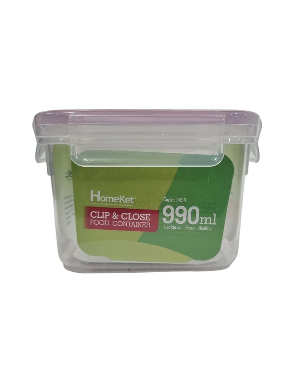 3458 SQUARE CONTAINER 990ML علبة بلاستيك مربع