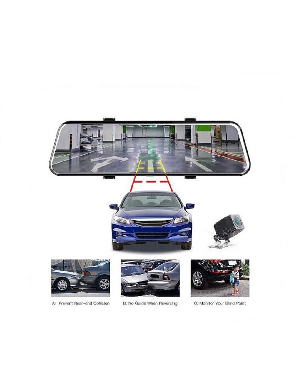 1080 HD 9.66 INCH كاميرا سيارة