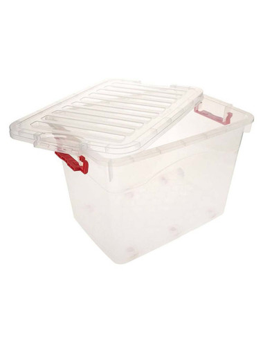 3730 MIDDLE WEELED BOX علبة تخزين بلاستيك شفاف 80 لتر