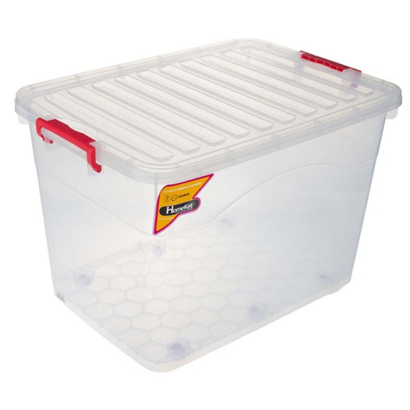 3710 SMALL WEELED BOX علبة تخزين بلاستيك شفاف 40 لتر
