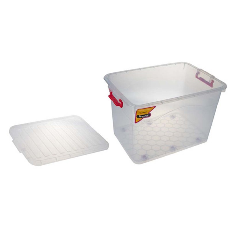 3710 SMALL WEELED BOX علبة تخزين بلاستيك شفاف 40 لتر