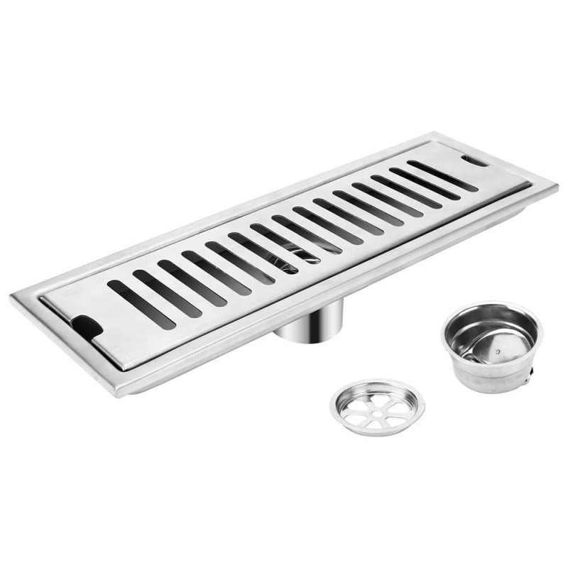 CM-111 STAINLESS STEEL FLOOR DRAIN SILVER 10*30CM-0.8MM