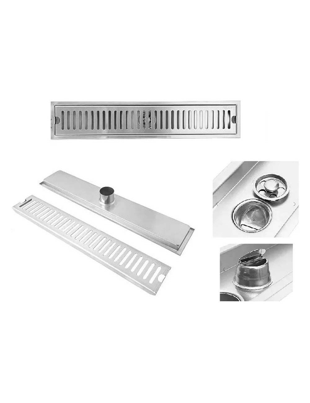 CM-113 STAINLESS STEEL FLOOR DRAIN SILVER 10*50CM-0.8MM