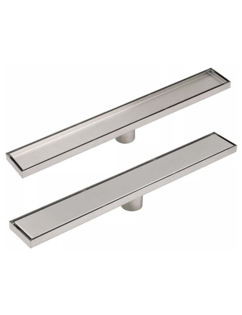 CM-121 STAINLESS STEEL FLOOR DRAIN CERAMIC SILVER 8*60CM-1.2MM