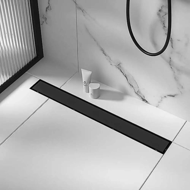 CM-125 STAINLESS STEEL FLOOR DRAIN BLACK 8*50CM-1.2MM