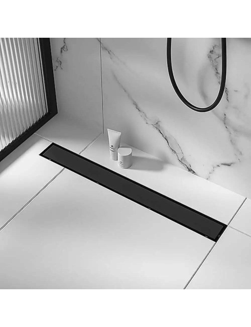 CM-125 STAINLESS STEEL FLOOR DRAIN BLACK 8*50CM-1.2MM