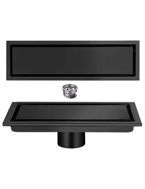 CM-131 STAINLESS STEEL FLOOR DRAIN BLACK 10*30CM-1.2MM