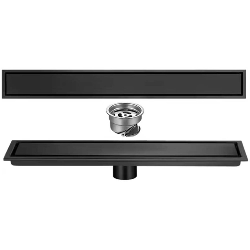 CM-134 STAINLESS STEEL FLOOR DRAIN BLACK 10*40CM-1.2MM