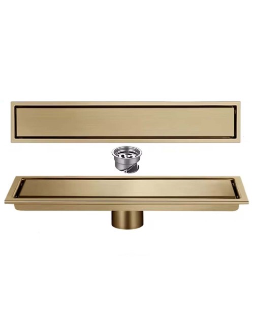 CM-135 STAINLESS STEEL FLOOR DRAIN GOLD 10*40CM-1.2MM