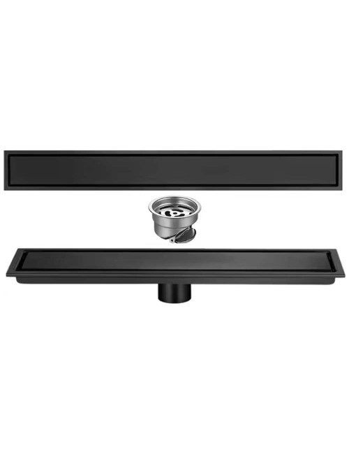 CM-137 STAINLESS STEEL FLOOR DRAIN BLACK 10*50CM-1.2MM