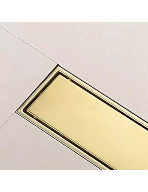 CM-138 STAINLESS STEEL FLOOR DRAIN GOLD 10*50CM-1.2MM