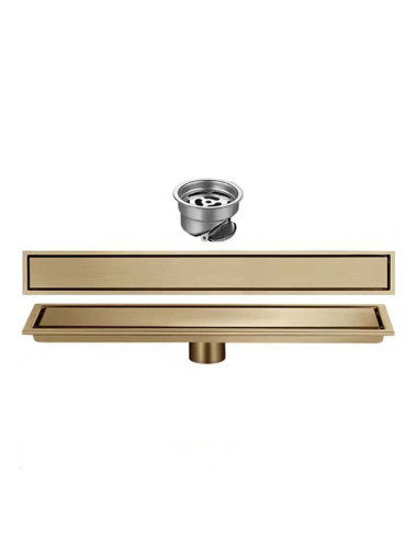 CM-141 STAINLESS STEEL FLOOR DRAIN GOLD 10*60CM-1.2MM