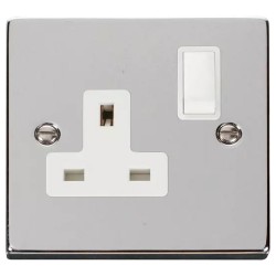 L-P SINGLE SWITCH SOCKET CHROME