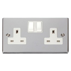 DOUBLE SWITCHED SOCKET CHROME 13AMP