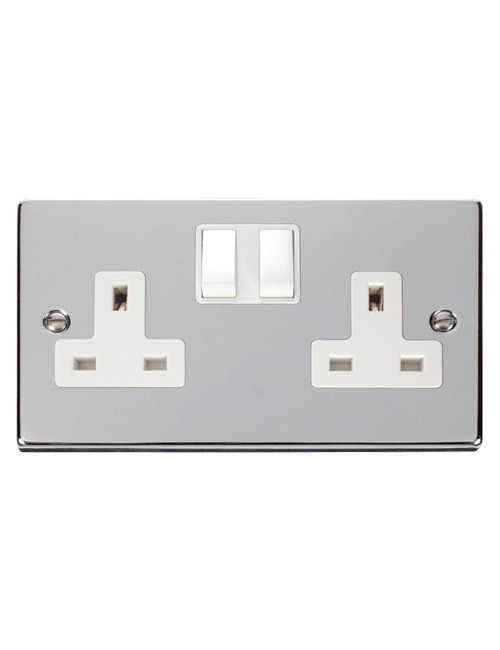 DOUBLE SWITCHED SOCKET CHROME 13AMP