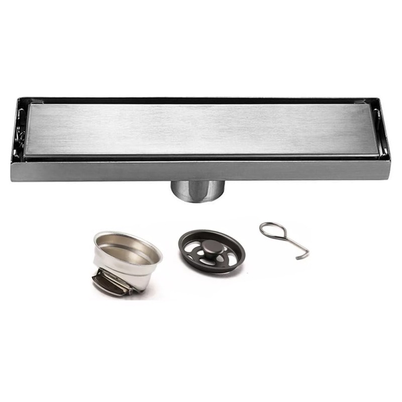 CM-123 STAINLESS STEEL FLOOR DRAIN BLACK 8*30CM-1.2MM