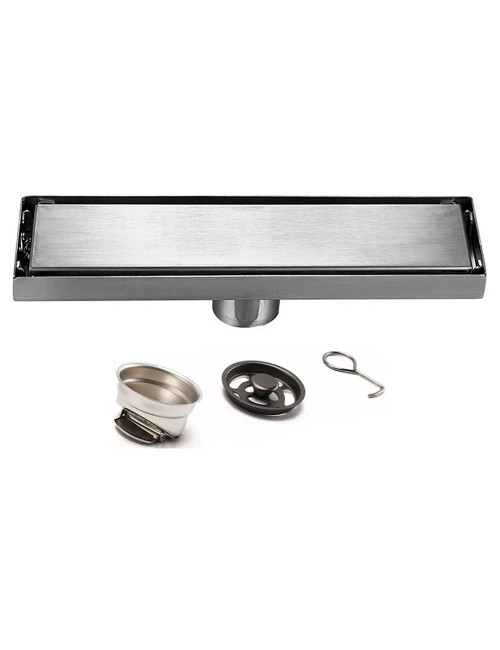 CM-123 STAINLESS STEEL FLOOR DRAIN BLACK 8*30CM-1.2MM