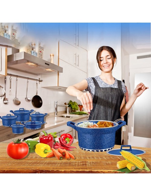 ML-8069 BLUE MIRALUX GRANITE CASSAROLE 10PCS SET