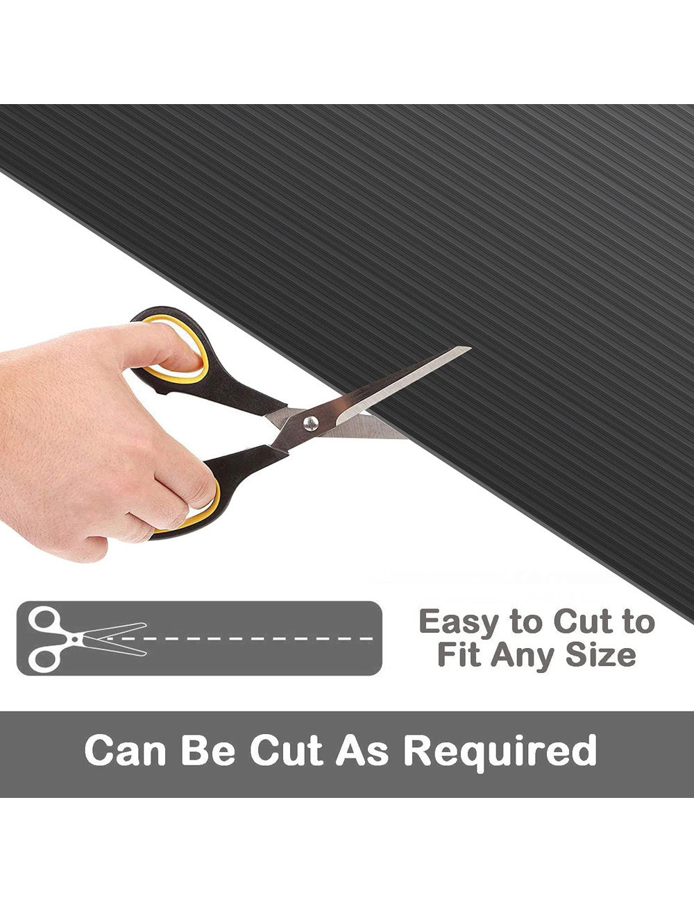 RIBBED RUBBER MAT BLACK 5 MM x 1 x 10 MTR