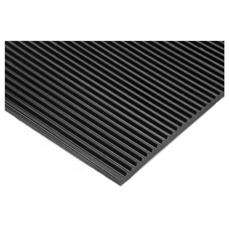 RIBBED RUBBER MAT BLACK 6 MM x 1 x 10 MTR