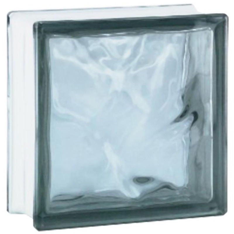 JH011 GLASS BLOCK CLOUDY BLUE 19 X 19 X 8 CM