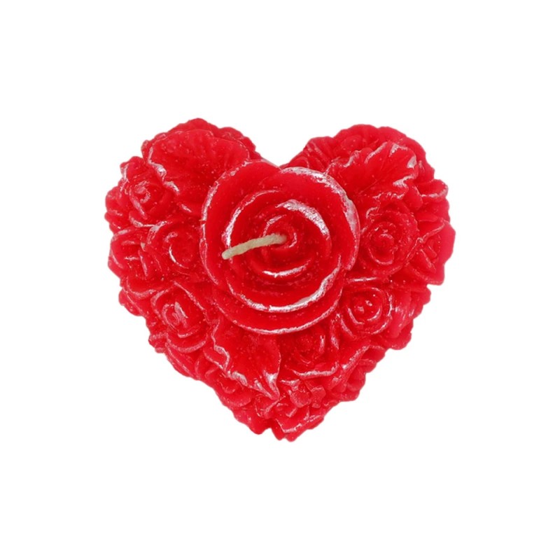 143273 SINGLE ROSE HEART CANDLE شمع يدوي