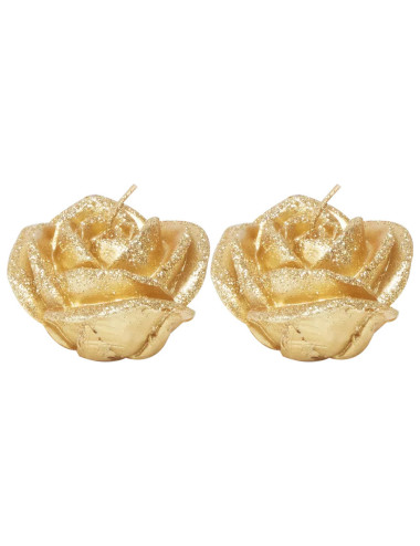 143709 ROSE CANDLE 2PS SET شمع يدوي