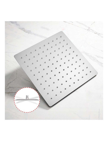 STEEL SHOWER SET CHROME SQUARE 30CM H.D