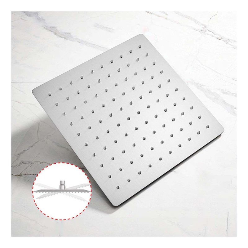 STEEL SHOWER SET CHROME SQUARE 30CM H.D