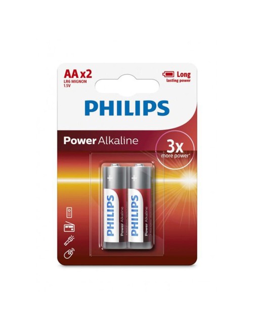 PHILIPS BATTERY ALKALINE AA 1.5V 2PCS LR6P2B/97