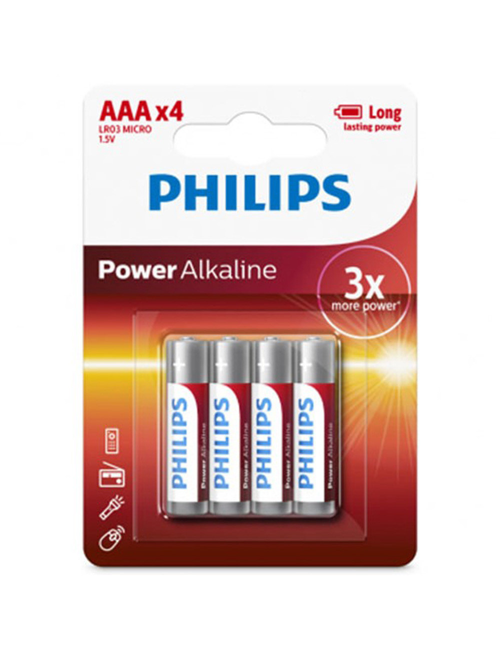 PE205 فيلبس بطاريات ألكالين 4 حبة 1.5فولت (AAA)