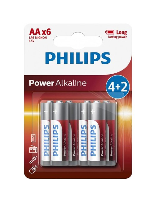PE233 فيلبس بطاريات ألكالين (4+2 حبة) (AA)