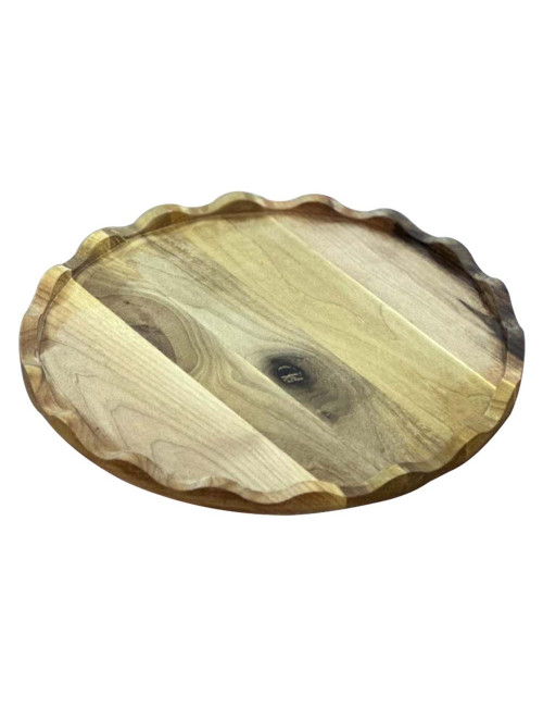 3010 WOODEN ROUND TRAY 25CM