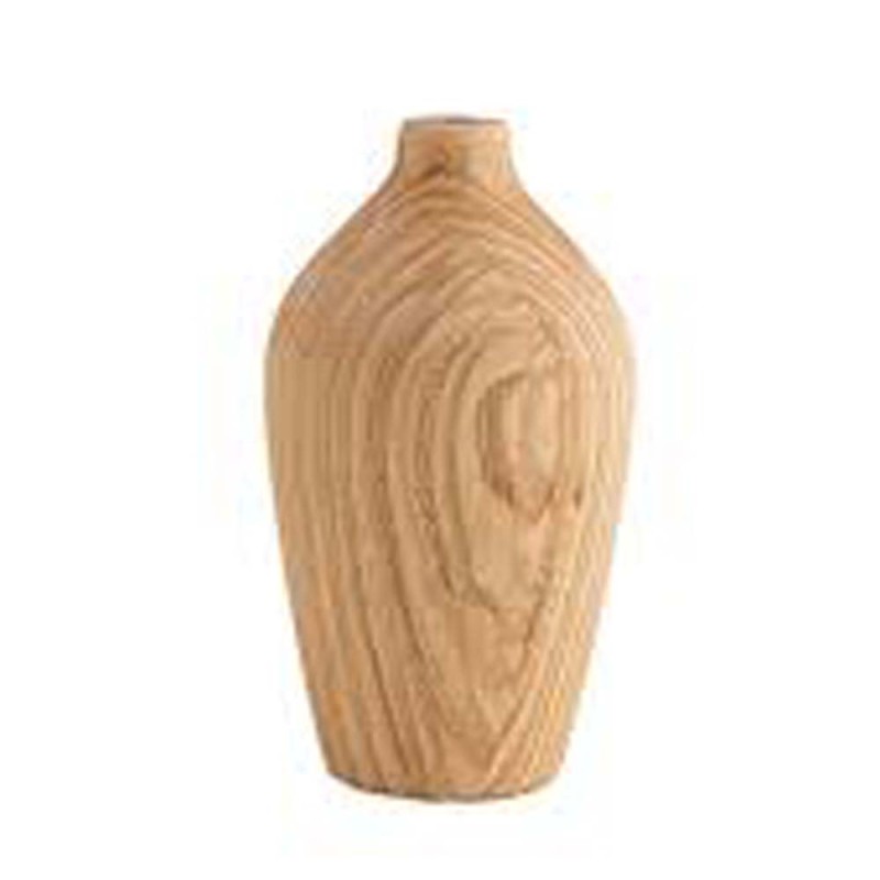 3042 WOODEN VASE 8CM