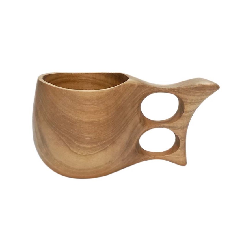2052 WOODEN DOUBLE HOLE HANDE MUG