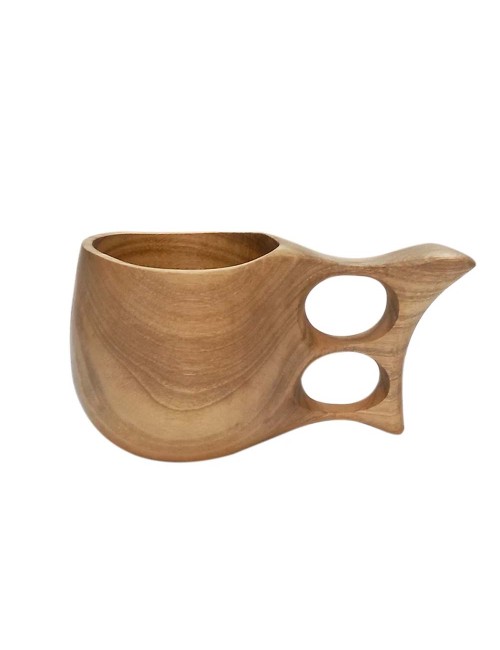 2052 WOODEN DOUBLE HOLE HANDE MUG