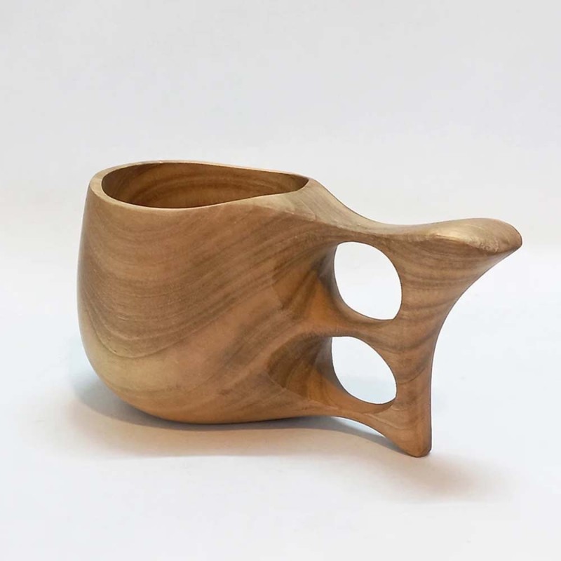 2052 WOODEN DOUBLE HOLE HANDE MUG