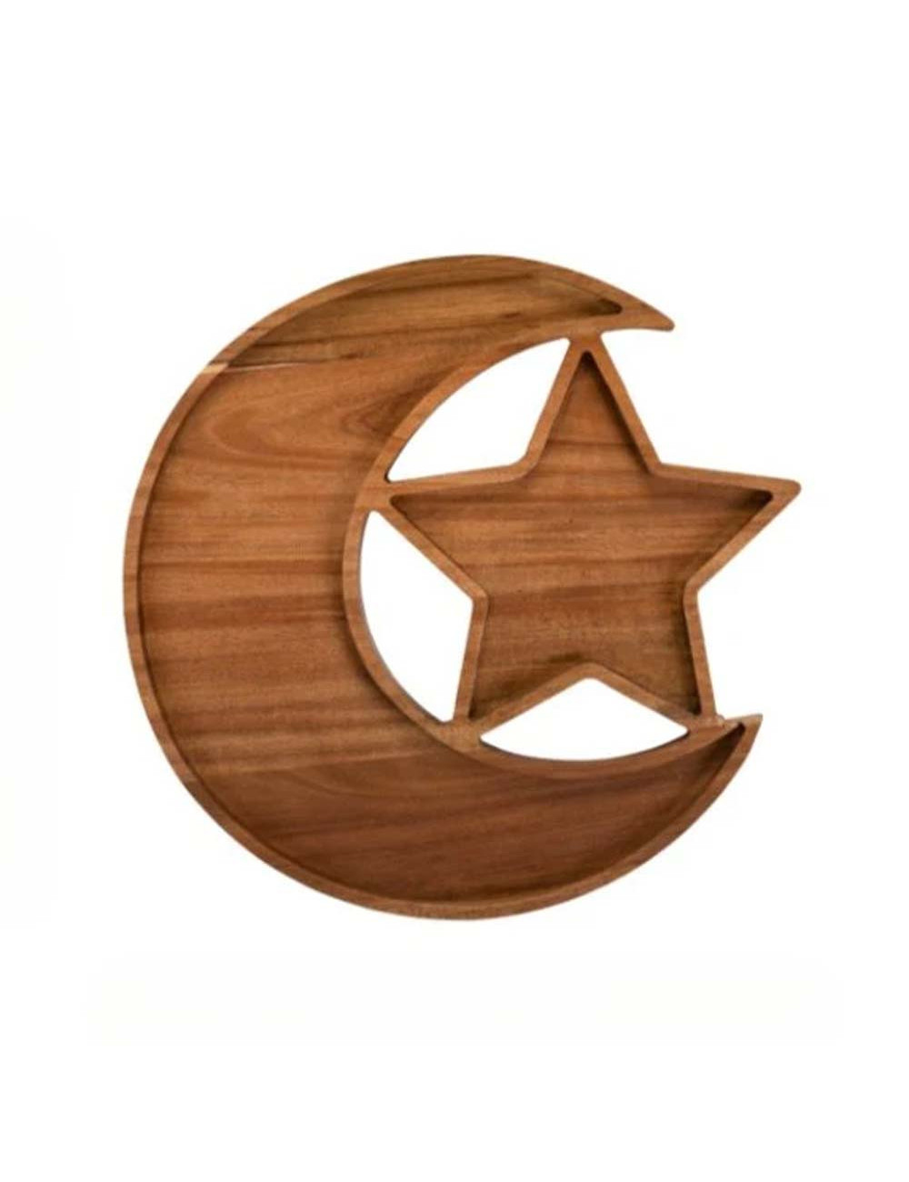 3013 WOODEN MOON STAR SHAPE TRAY