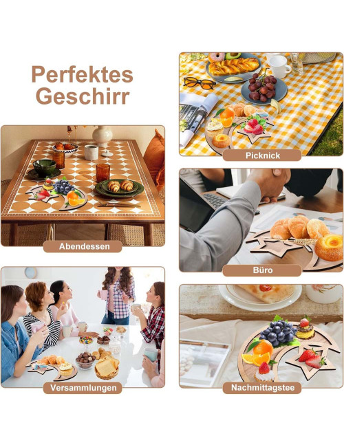 3013 WOODEN MOON STAR SHAPE TRAY